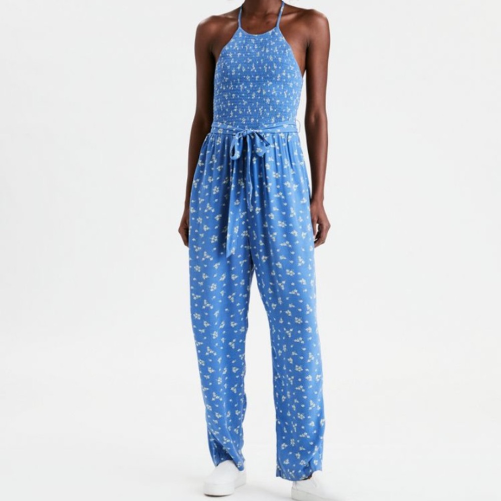 Smocked Halter Jumpsuit